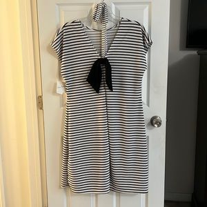 Black & White Striped Plus Size Dress